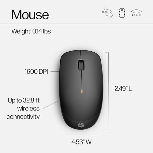 HP 230 Wireless Mouse and Keyboard Combo - 2.4GHz Wireless Connection - Long Battery Life - Durable & Low-Noise Design - Windows & Mac OS - Adjustable 1600 DPI - Numeric Keypad (18H24AA#ABA) - image 9