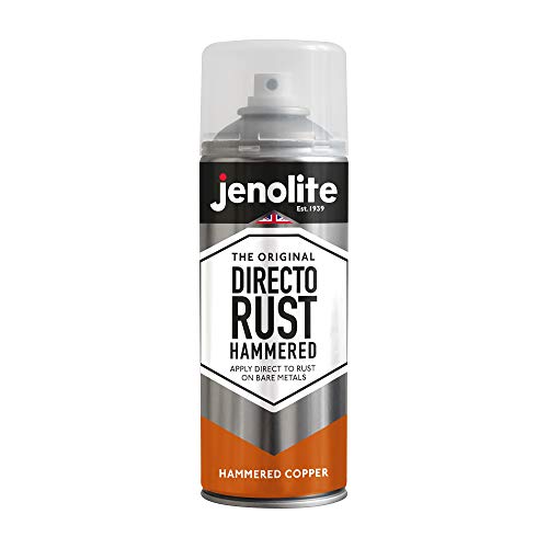 JENOLITE Directorust Hammered Spray Paint | COPPER | Multi Surface | All-in-One Primer, Undercoat & Topcoat | Apply Direct to Rust | 400ml