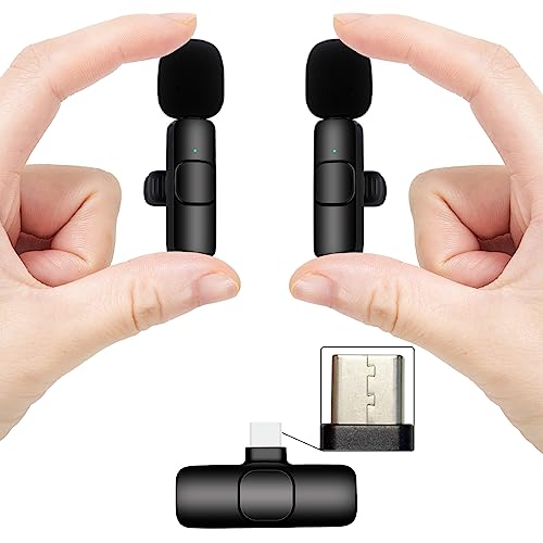 Opdooke,Wireless Lavalier Microphone,1To2 Mic,No Bluetooth Microphone For Android,Mini Microphone Podcast Equipment Apply To Podcast Live Show Interview Vlog (Type-C Plug（Android Or Other Device）) #TOP2