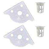 Karzibo Clear Aquarium Corner Shelf 2-Pack, Triangular Fish Tank Plant Holder Stand with Plant Basket - Aquatic Planter & Organizer for Fish Tank Tools/Decorations