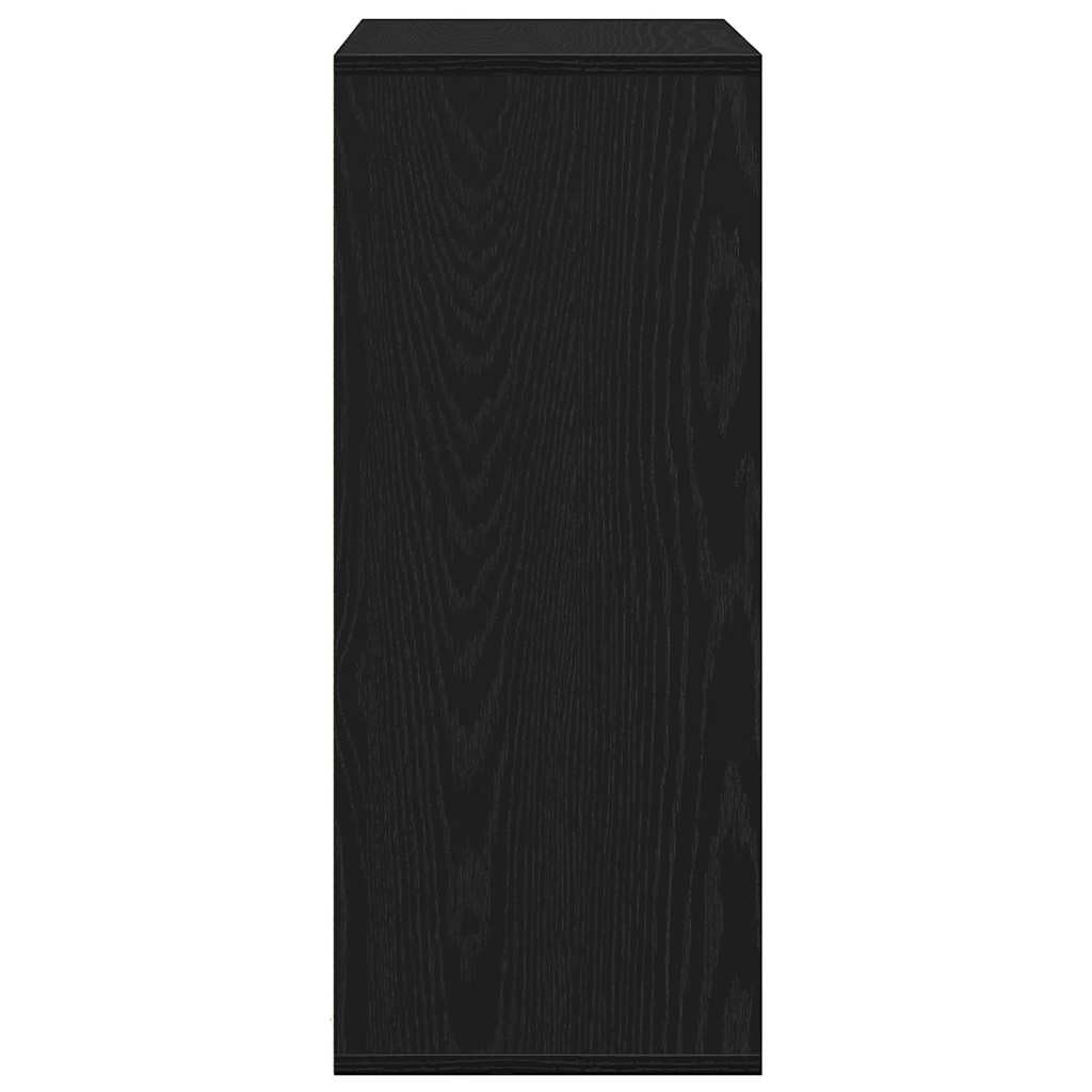 Libreria nera in legno 60 x 30 x 71,5 cm, autoportante, salvaspazio, come divisorio per libri, raccoglitori, decorazione in soggiorno o ufficio