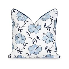 Baby Navy Blue Hibiscus Floral 18"x18"