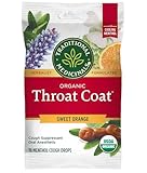 Traditional Medicinals Organic, Throat Coat Lozenges, Sweet Orange Fennel with Menthol - Herbal Cough Drops, Helps Soothe Sore Throat & Relieve Cough - Non-GMO, Stimulant-Free - 16 Count