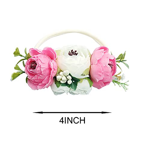 Image of BGFKS Baby Girl Tutu Dress Elegant Lace Pom Pom Flutter Sleeve with Flower Headband Set