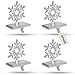 Iconikal Snowflake Stocking Holder, Chrome, 4-Pack