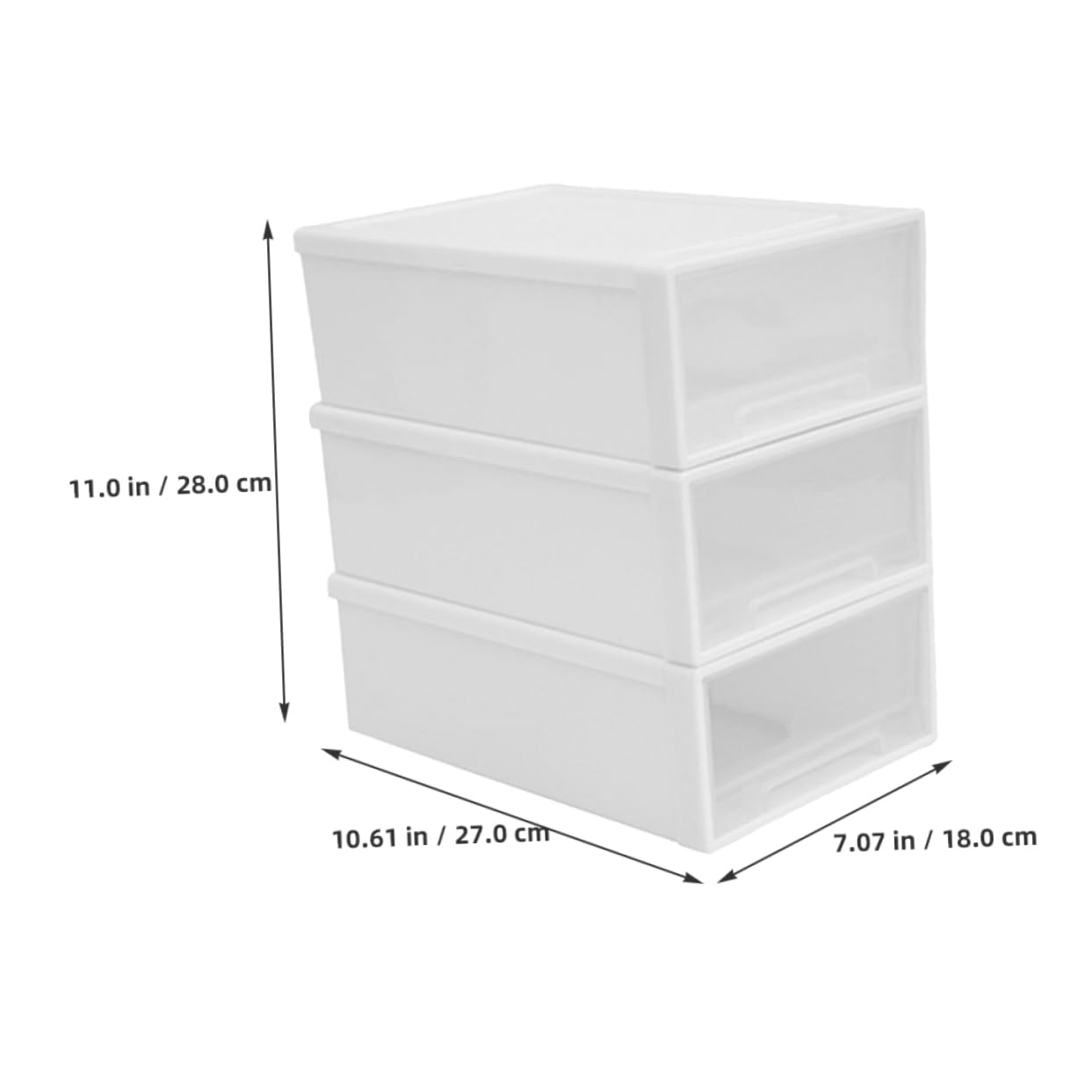 Organisateur de Bureau à 3 Tiroirs Empilables en PP, Boîte de Rangement Multi-Usages Grosse Capacité pour Maquillage et Accessoires de Bureau