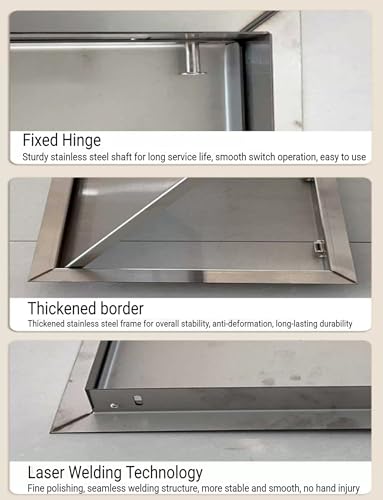 Puerta de acceso con agujero para llave panel de registro de acero inoxidable multiusos 7