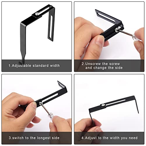 Aiex 4Pcs Adjustable Cubicle Hangers, Metal Cubicle Hooks For Hanging Over The Door Mirror Hooks Universal Partition Hanger Set, Fit Panels With 1 3/8" To 3 1/2" Thickness (Black) #TOP2