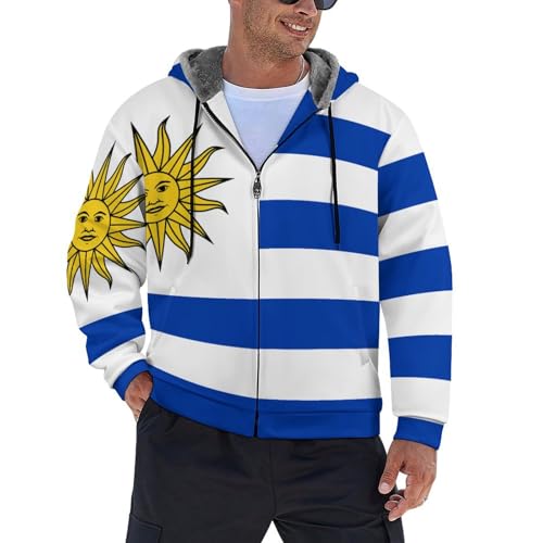 Veste en polaire pour homme chaude épaisse avec fermeture éclair et capuche hiver