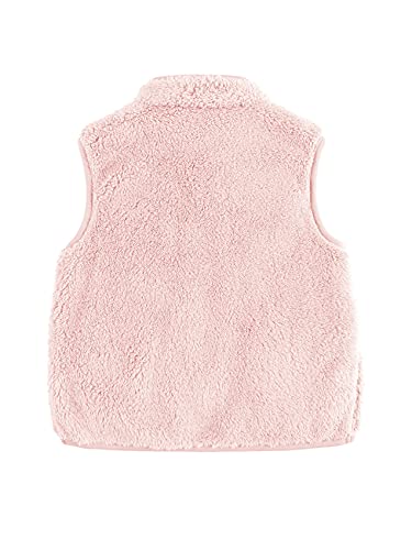 Baby Boys Girls Sherpa Fleece Stand Collar Vest Zip Up Sleeveless Toddler Fuzzy Fall Winter Warm Outerwear With Pockets #TOP1