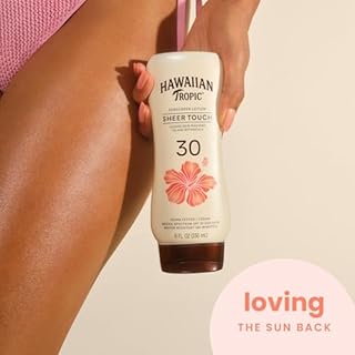 Hawaiian Tropic Sheer Touch Lotion Sunscreen, Moisturizing Broad-Spectrum Protection, SPF 30, Sun, Mango, 8 Oz