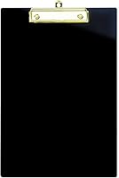 Vista 8 de UNIQOOO Portapapeles de acrílico transparente grueso con clip de acabado dorado brillante, perfecto para amantes del arte moderno, expertos en moda