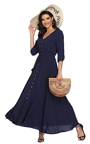 Image of Casual Summer Dresses for Women 2026 Maxi Dress Flowy Bohemian Beach Party