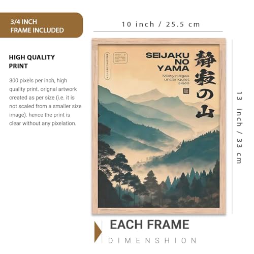 Image of kotart Japan City View Wall Framed Posters | Japanese City View Aesthetic Framed Poster for Living Room Bedroom Gaming Room Studio Wall Decor Set Of 3 (10X13 inch)