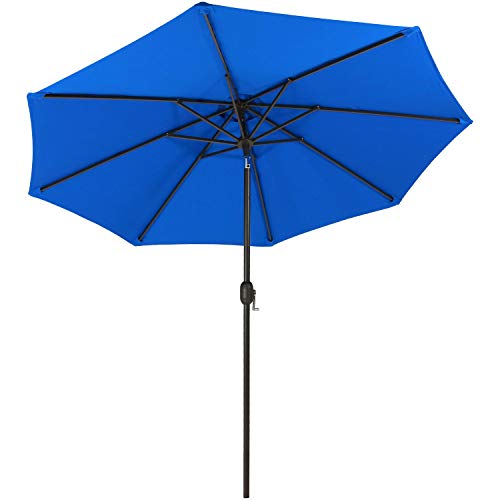 Sunnydaze Sunbrella Patio Umbrella with Auto Tilt and Crank, 9 Foot Outdoor Market