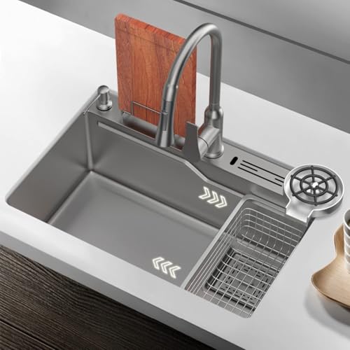 Évier de cuisine à cuve unique 65x46 cm idéal pour optimiser l'espace de cuisson - 5