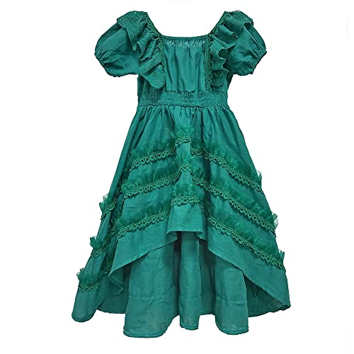 Girls Boho Girl Dress Ruffle Sleeve A-Line Formal Dresses for Wedding Party Vintage Clothes