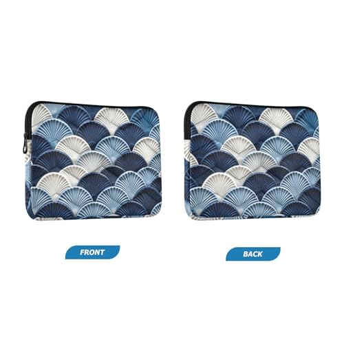 Funda para portátil de 13-14 pulgadas con diseño escamas azul miniatura 2