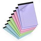 5 x 8 Small Notepads,Note Pad,Colored Notebook Paper,Narrow Ruled Lined Writing Legal Pads,30 Sheets Per Writing Pad,8 Pack Server Notepad,Yellow Paper,Pink Paper Pads for Office Home School