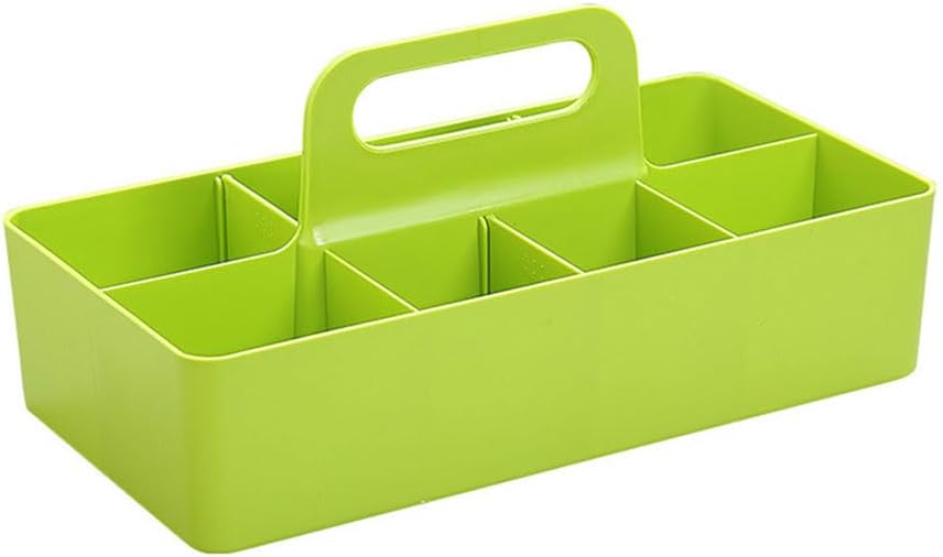 Desktop Storage Box, Desk Organizer, Card Holder Organizer , with 8 Compartments Holder for Pen Cell phone Makeup Brushes Business Card Organizer, Office Supplies ,Removable with card slot (Green)