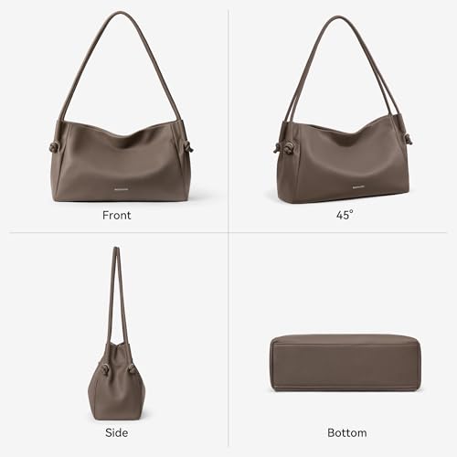 Image of BOSTANTEN Shoulder Bag for Women Pebbled Vegan Leather Purse Soft Handbag