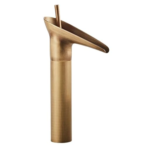 ANVLOJRIH Basin Mixer Tap Bathroom Sink Taps Waterfall Taps Basin Tall Mixer Retro 1 Lever, Antique Lavatory Sink Faucet