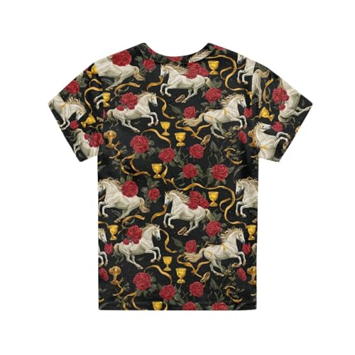 Image of Kids Graphic T-Shirt Boys Girls Novelty Tees Top Short Sleeve Shirts Summer Blouses 3-16