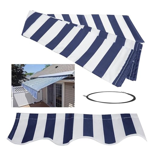Tela de repuesto para toldo con rayas de 2,37x1,93 m y faldón protector
