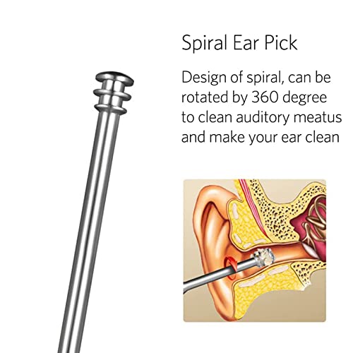 Ear Cleaner Tool Set Q Grips Ear Wax Removal Stainless Steel Earwax Remover Ear Curette Ear Pick Ear Swab With Storage Box And Cleaning Brush #TOP5