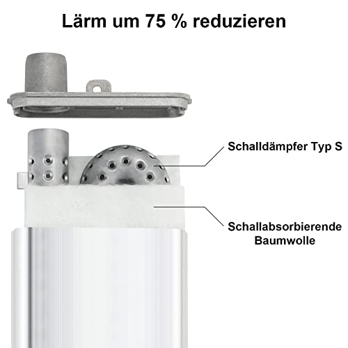 24mm Schalldämpfer, Standheizung Zubehör, Schalldämpfer für Notstromaggregat, Standheizung, Dieselheizung, für Eberspacher/Webasto(Silber)