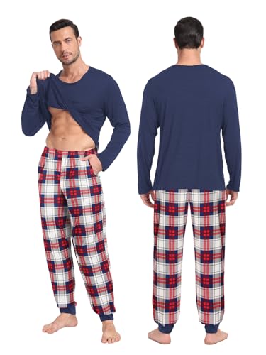 Couple Matching Plaid Pajama Set Christmas Pjs for Men Women Long Sleeve Sleepwear Lounge Set With Pockets S-2XL3