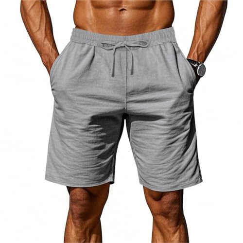 Short en lin homme short coton décontracté et respirant