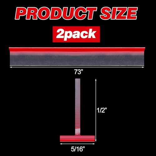 Nuanchu 2 Pcs Clear Vinyl T-Type Seal Strip with Pre-Applied Self Adhesive Backing Bathroom Threshold Water Strip Shower Door Seal for Gap 1/2-73 Long Frameless Shower Door by Nuanchu - Image 2