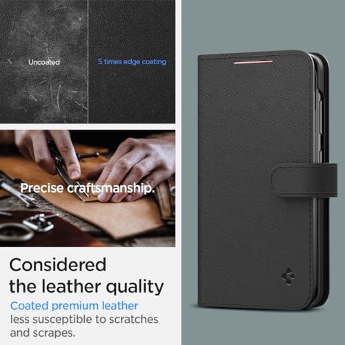 Spigen Wallet S Plus Back Cover Case Compatible with Galaxy S24 (Leather | Black) 4 41upLSIPtAL