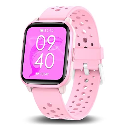 HENGTO Kids Smart Watch for Girls Boys, IP68 Fitness Activity Tracker Watch with Sleep Mode, Pedometers,Waterproof Kids Watch with 20 Sports Modes, Great Gift for Age 6+ Kids Teens (Pink)