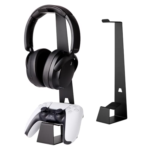 KAIXUANMAN ヘッドホン コントローラー スタンド 金属 おしゃれ ゲームコントローラー収納ラック switch 2 プロコン スタンド 省スペース ヘッドホンハンガー コンパクト 安定性 滑り止め ブラック