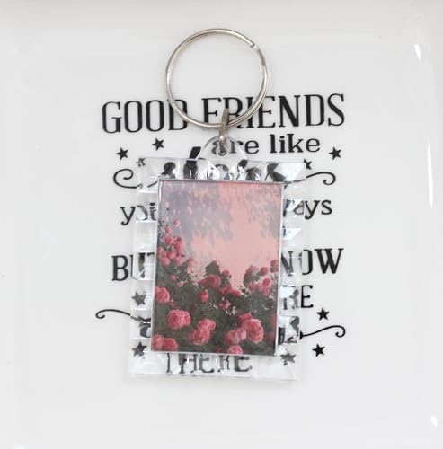 Image of BetterJonny 20Pcs Acrylic Picture Keychain Blanks in Clear Acrylic Picture Frame Keyrings