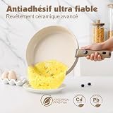 SENSARTE Batterie de Cuisine Induction avec Poignées Amovibles, 17PCS,Beige - 4