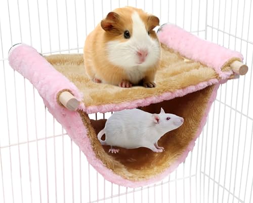 Image of Rat Cage Accessories, Rat Hammock with Warm Soft Fluff, Rat Hammock for Cage, Birds Nest, Sleeping Bed, Cage Accessories for Rat, Hamster, Squirrel, Conure, Sugar Glider, Small Guinea Pig
