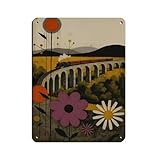 Cartel de metal vintage con diseño de viaducto de Glenfinnan con el tren jacobita para pub, club, cafetería, bar, decoración de pared del hogar, póster retro de 30 x 40 cm