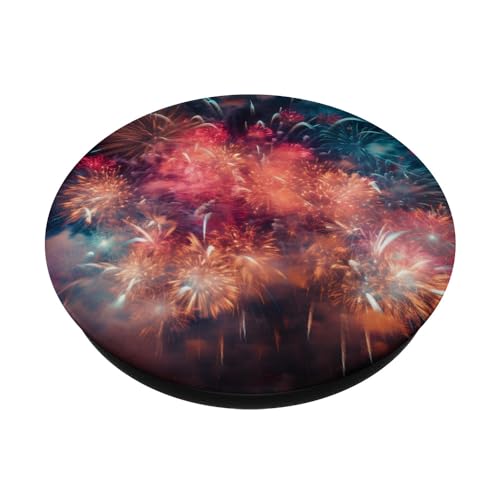 Fireworks Display Firecrackers Pyrotechnic PopSockets Swappable PopGrip, Black - Image 2