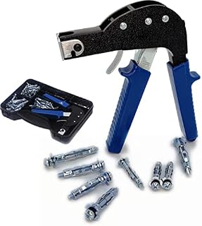 TOPWAY Wall Anchor Setting Tool Kit 72Pcs, Steel Metal Plasterboard Cavity Hollow Wall Fixings Screws Anchors Plugs Assortment Set 405504
