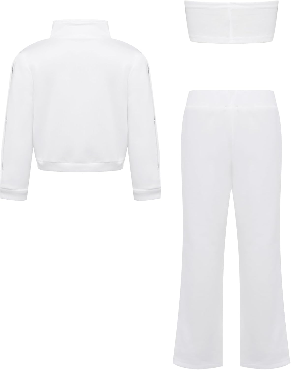 Hularka Tear Away Pants for Girls with Crop Jacket and Tube Top Adaptive Clothing Fully Open Outfits