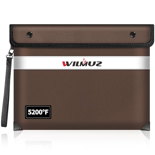 Image of Fireproof Bag Dual Reflective Strips, Waterproof Zipper, 5200F Heat | Fireproof Waterproof Bag, 13.9x10.6 Inch with Hand Strap for Cash, Documents, Jewelry & Valuables at Home, Office or Travel