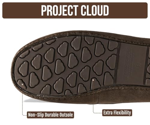 Image of Project Cloud 100% Genuine Leather Slippers for Women - Fur Lined Outdoor Slippers for Women Footwear with Memory Foam - Stylish Womens Moccasin (Cathi)