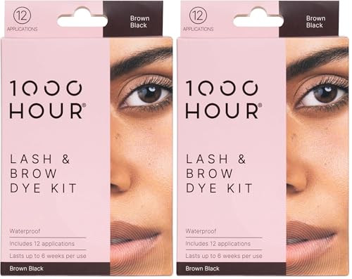 1000 HOUR Eyelash and Brow Dye Kit, Brown/Black, 72 g (Pack of 2)
