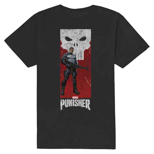 T-shirt Marvel Punisher noir pour homme en taille XL avec imprimé comics