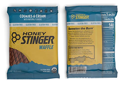 Honey Stinger Gluten Free Organic Waffles – Variety Pack With Sticker – 12 Count – Energy Source For Any Activity – Salted Caramel, Cinnamon And Cookies & Cream #TOP1