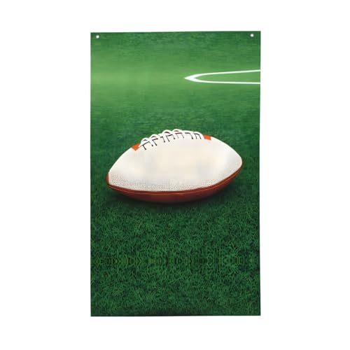 WZYCWB White Rugby Ball 2026 World Cup Flag, Armed Forces Day, 60x35 Inches, Rectangular, Polyester, Animal Print, Outdoor Decoration