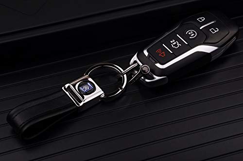 Cadtealir Highlight Stainless Steel Metal Tab Lock Bucle Inlaid With 18K Golden Chip With Full Grain Nappa Leather Strap Car Key Chain Lanyard Clips Ring For Rolls Royce For Men Woman Accessories #TOP4